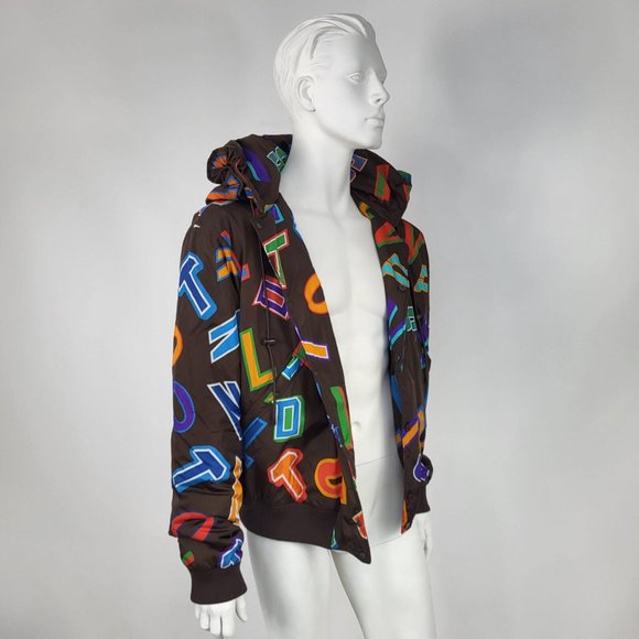 Louis Vuitton Men's Brown NBA Letters Hooded Blouson Jacket - Picture 4 of 16